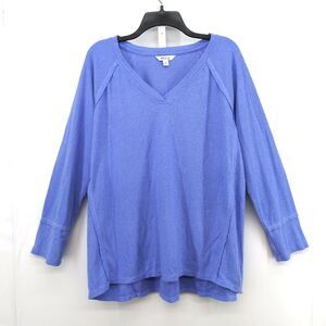 Wildfox Shirt Womens Size XL Lavender V-Neck Long Sleeve Pullover Top